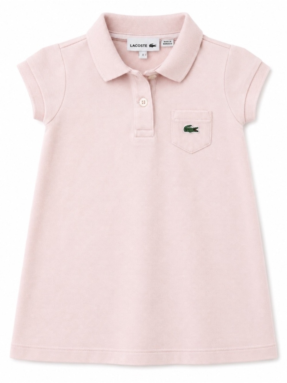 Lacoste Girls' Light Pink Polo Dress with Crocodile Pocket Logo
